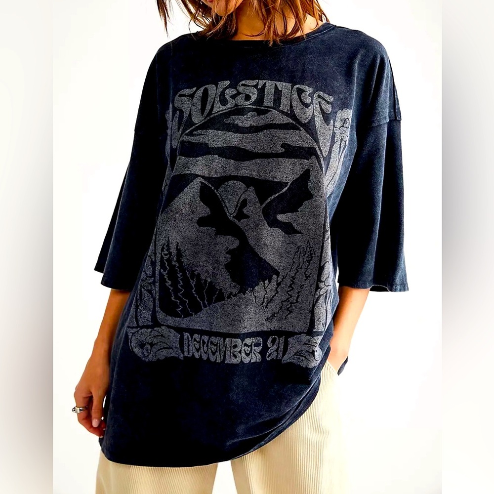 Freepeople We The Free Black Solstice tee XS/Small